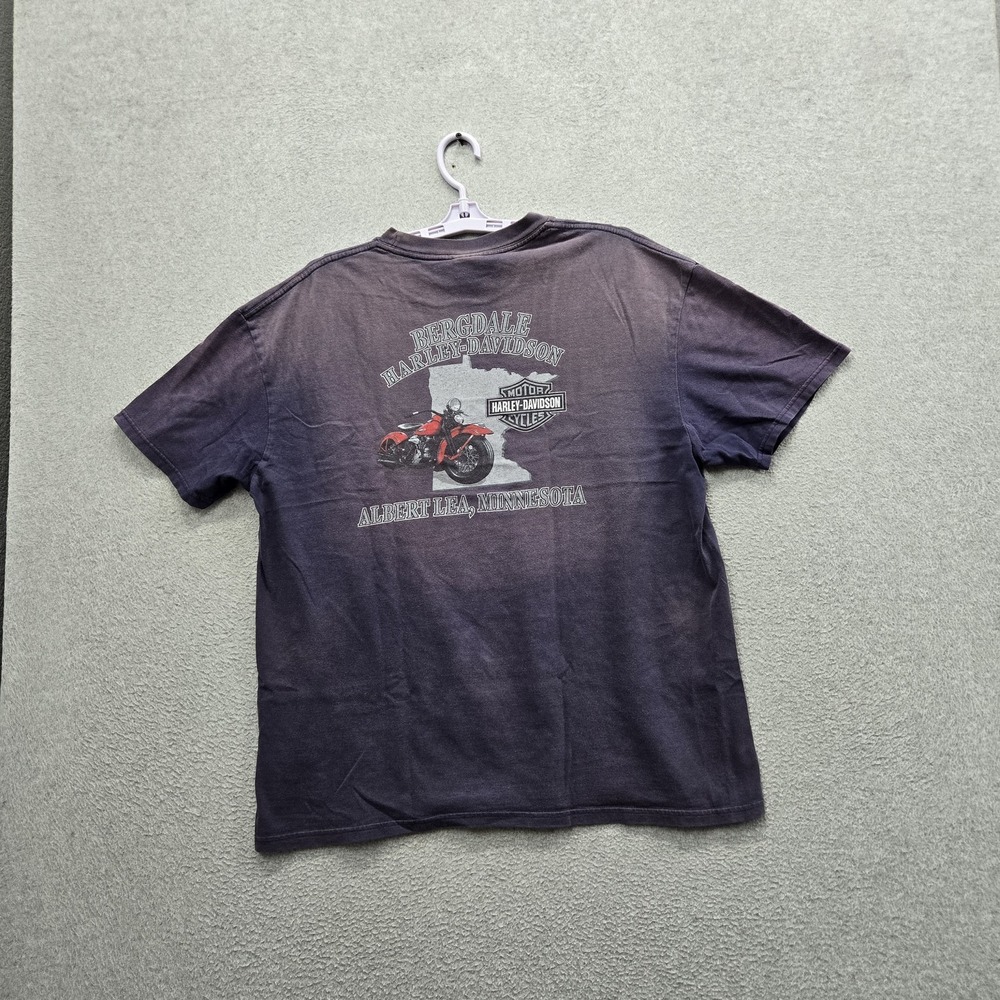 Harley-Davidson Men Shirt XL Faded Black Alberta Lea Minnesota READ